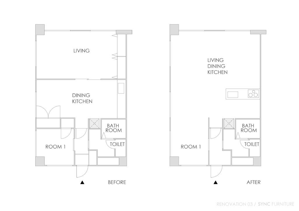 title: RENOVATION 03｜マンション | Page No,116 | No.2 | sync-furniture | 株式会社 SYNC | 福岡県 家具工房 | オーダーメイドキッチン