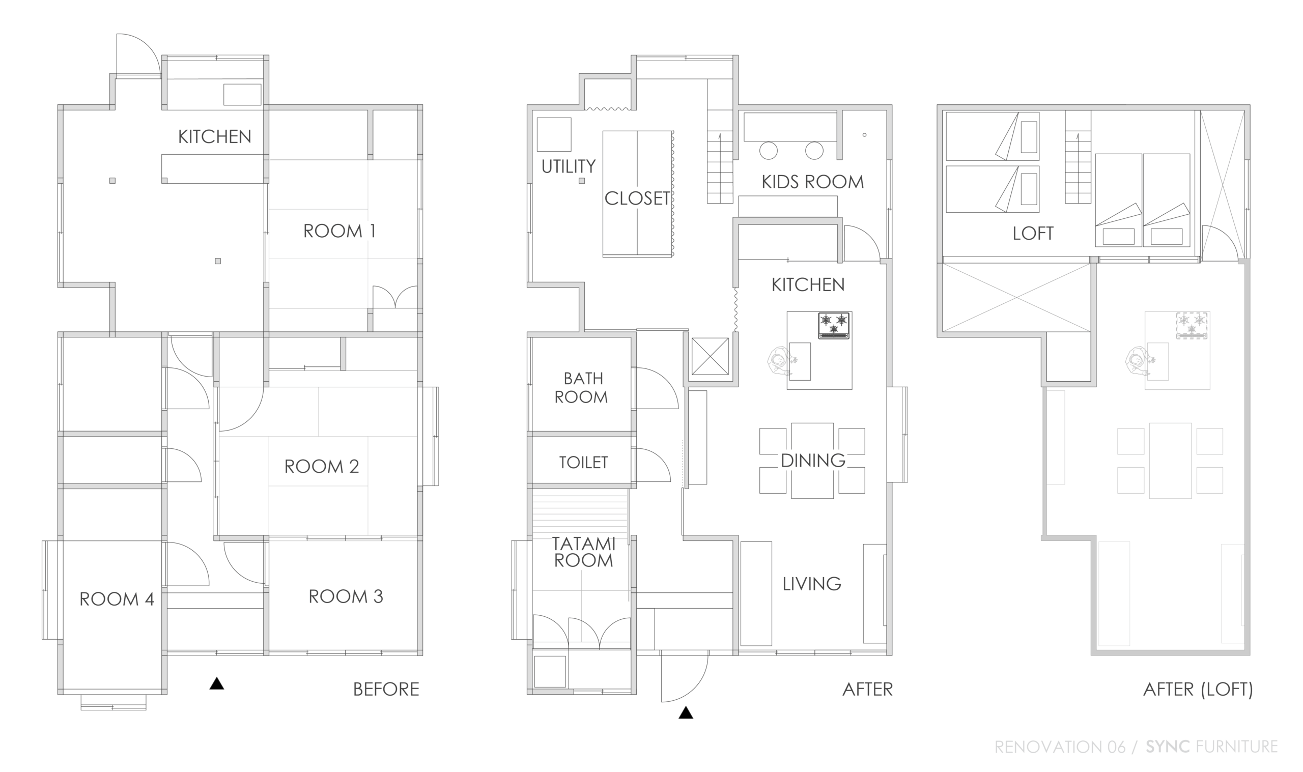 title: RENOVATION 06｜戸建て | Page No,204 | No.2 | sync-furniture | 株式会社 SYNC | 福岡県 家具工房 | オーダーメイドキッチン