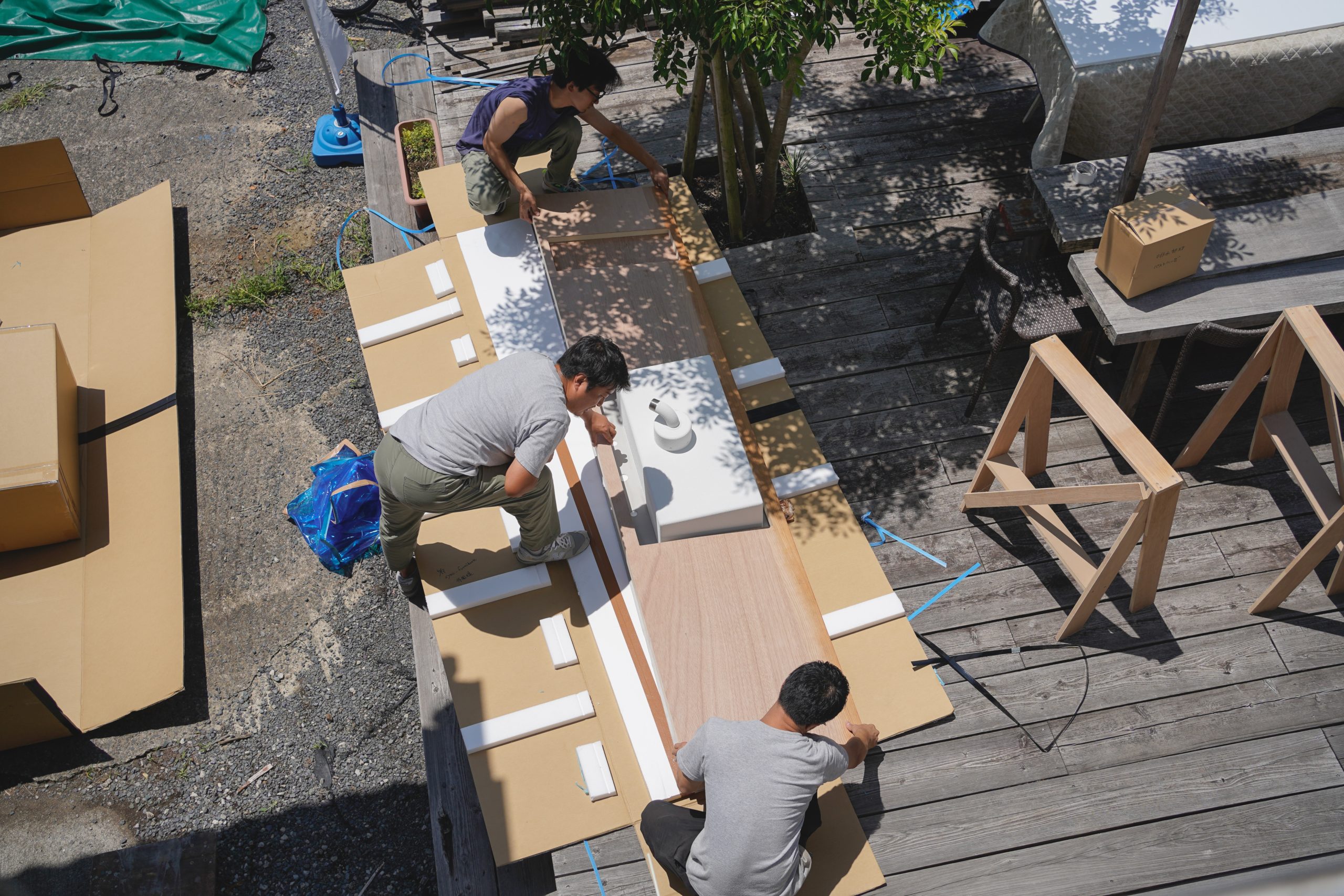 title: 07.16｜作業場なし!? 3m天板と夏の現場 | Page No,590 | No.2 | sync-furniture | 株式会社 SYNC | 福岡県 家具工房 | オーダーメイドキッチン